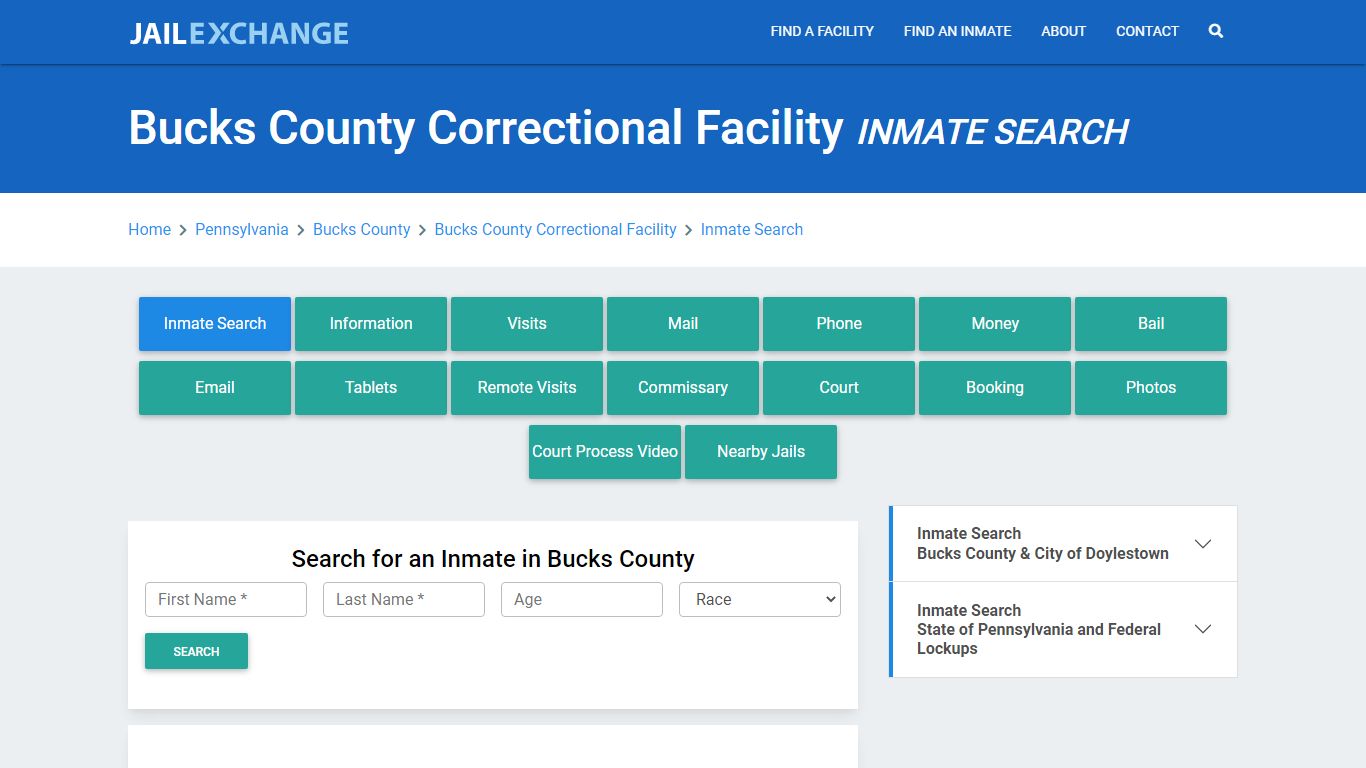 Bucks County Correctional Facility Inmate Search - Jail Exchange