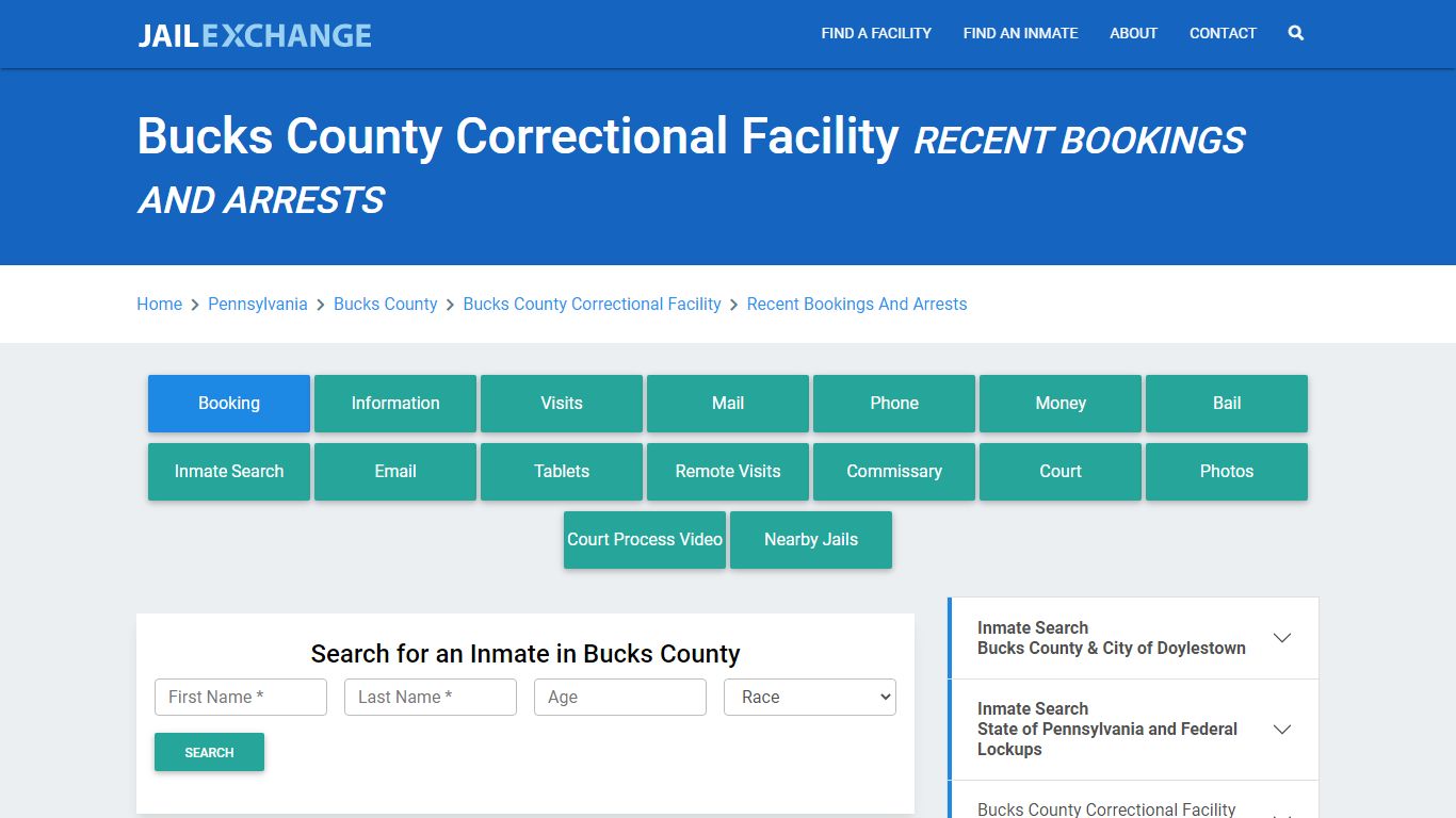 Bucks County Correctional Facility Recent Bookings And Arrests